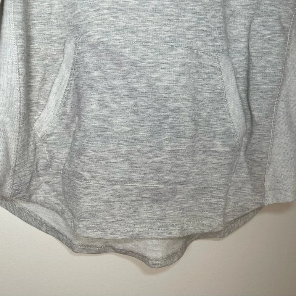 Dressbarn Sunday | Oatmeal V-Neck Hooded Sweatshirt With Floral Embroidery | XL - Picture 6 of 12